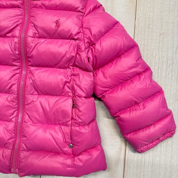Polo Ralph Lauren Toddler Girl's 3/3T Duck Down 650 Fill Jacket Pink **No Hood** - Picture 3 of 15